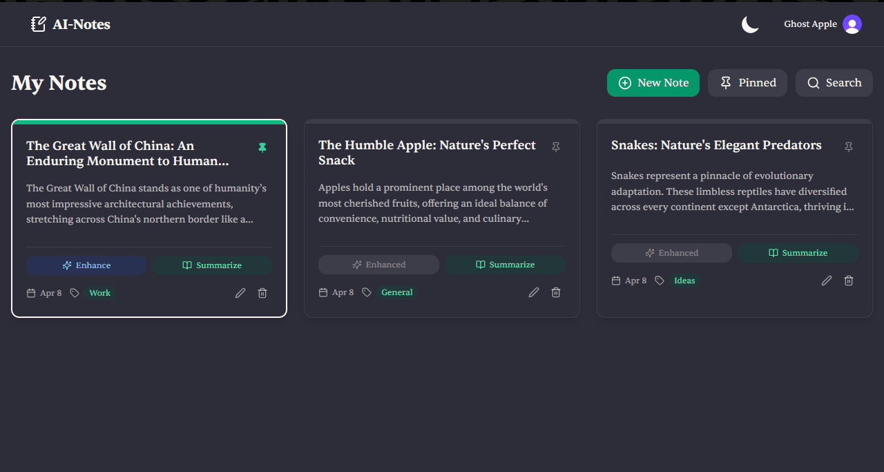 AI-Powered Note Taking App